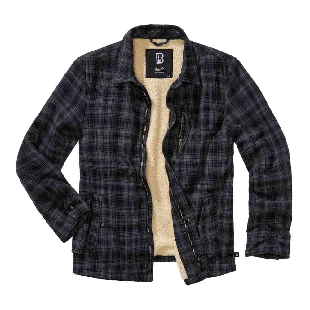 Brandit - Classic Sherpa Jacke - Grau/Schwarz